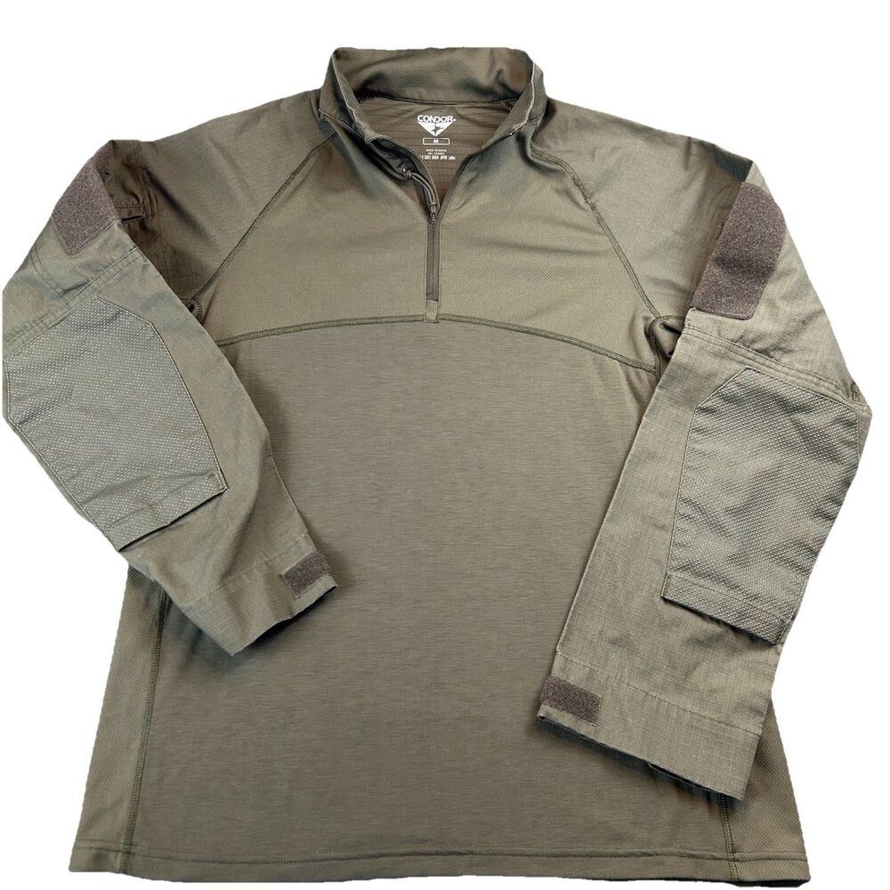 Condor Tactical Pullover Mens Med Olive 1/4 Zipper Pocket Ripstop Outdoor Hiking